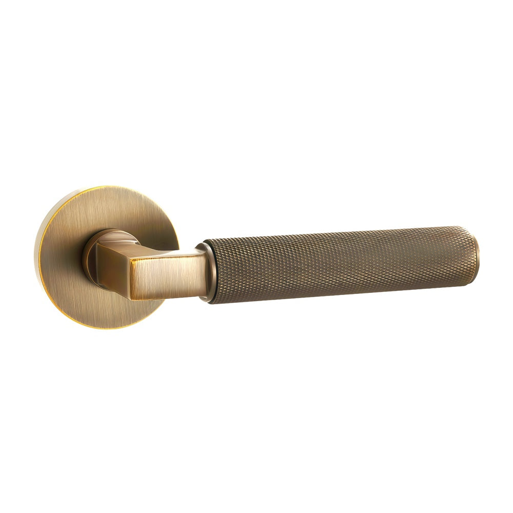 Marlon Door Handle with Key Lock - Antique Brass BR7-2519-FBS-KL
