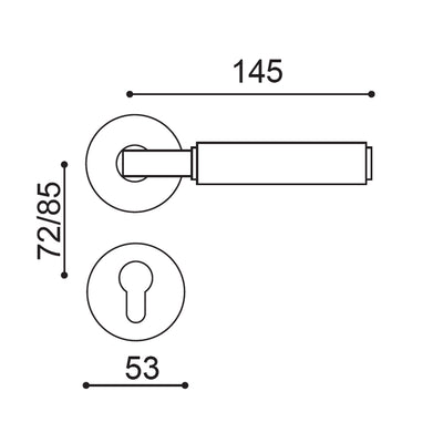 Marlon Door Handle with Key Lock - Antique Brass BR7-2519-FBS-KL