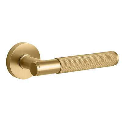 Torrance Door Handle with Key Lock - Brushed Gold BR7-70-YLS-KL
