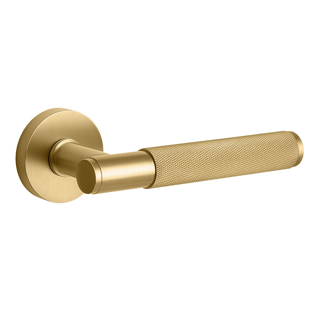 Torrance Door Handle with Thumbturn - Brushed Gold BR7-70-YLS-TB