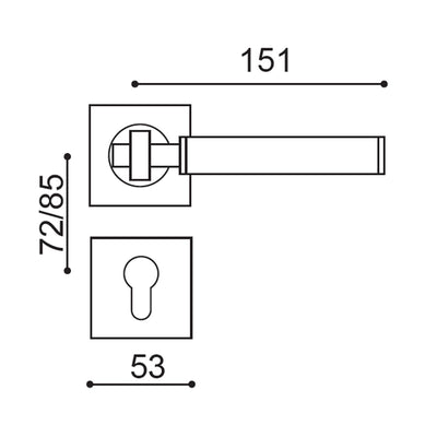 Matteo Door Handle with Thumbturn - Matte Black BR9-97-AH-TB