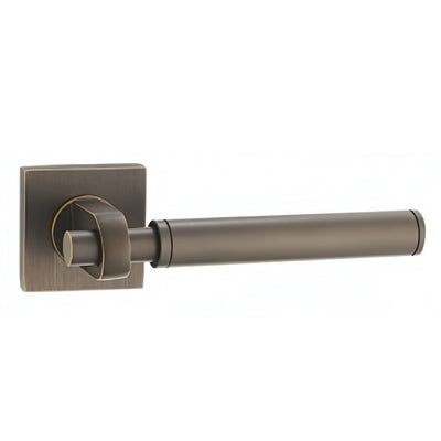 Matteo Door Handle with Key Lock - Antique Bronze BR9-97-TCF-KL