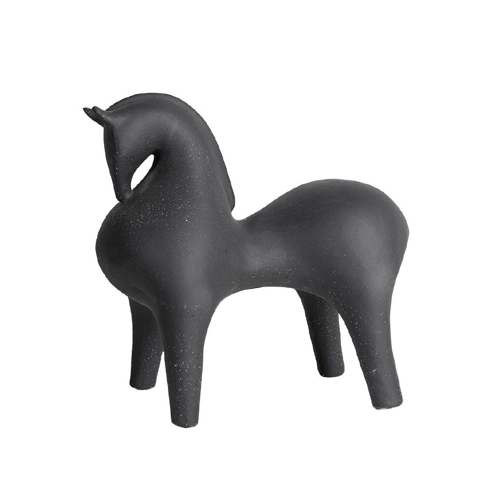 Black Ceramic Textured Horse Décor BSST4375B