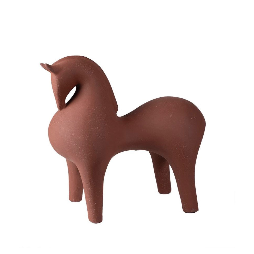 Clay Ceramic Textured Horse Décor BSST4375O
