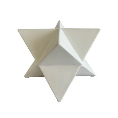 White Ceramic Geometric Décor - Medium BSYG0298W2