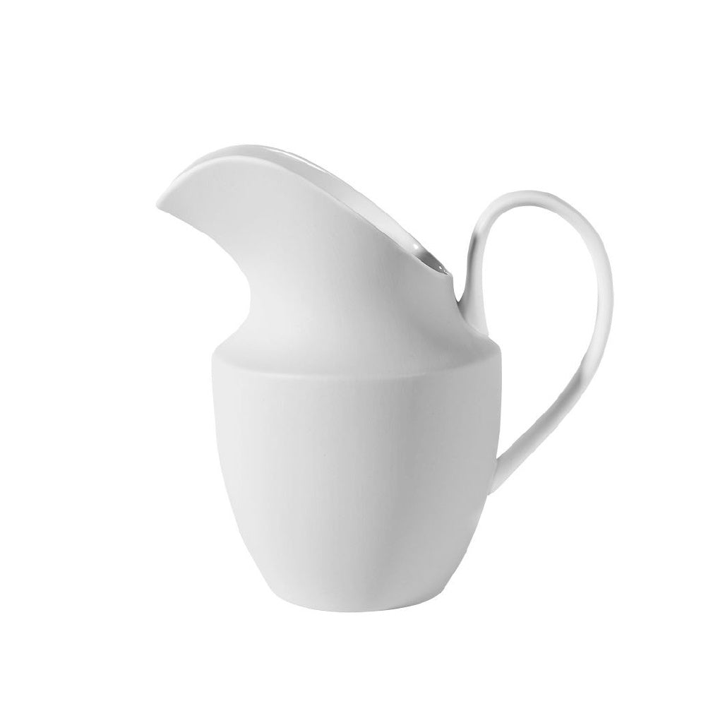 White Ceramic Decorative Pitcher with Handle Detail - Small CY4110W2