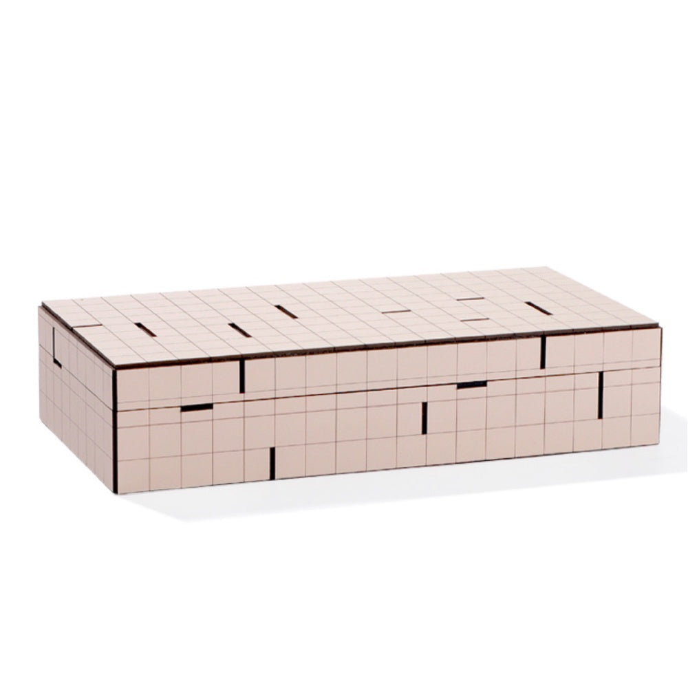 Beige Rectangular Leather Box - Large CZ-B-B-0145