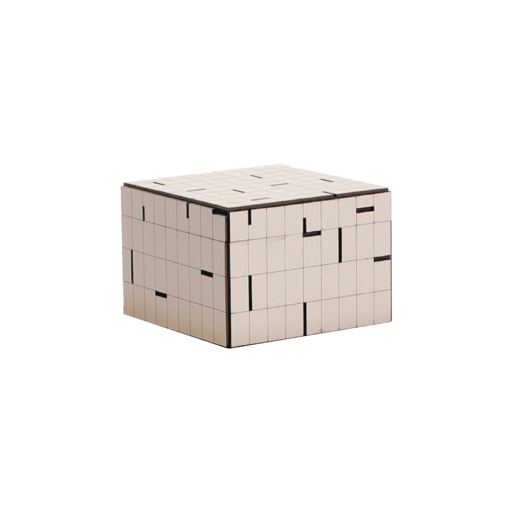 Beige Square Leather Box - Small CZ-B-B-0146