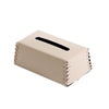 Beige White Leather Tissue Box Cover CZ-B-B-0172