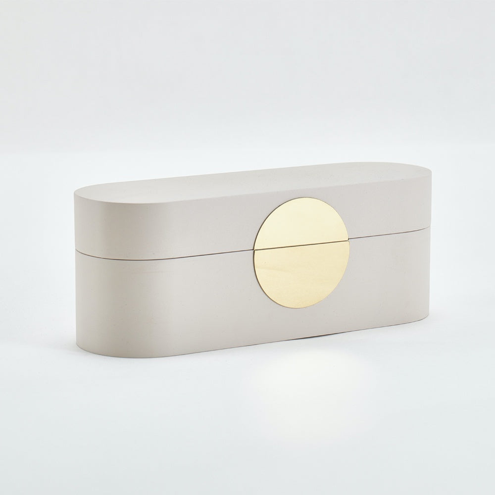 Beige Decorative Box With Gold Detail - Small CZ-B-B-0189