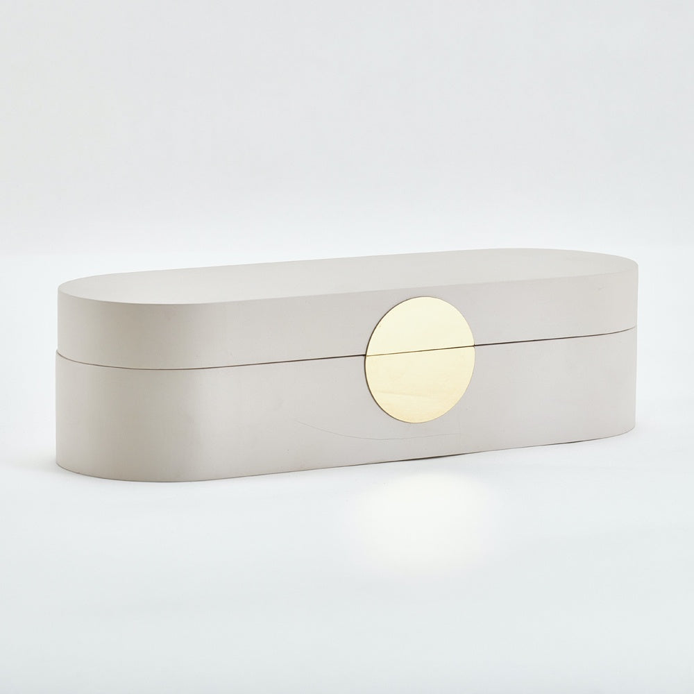 Beige Decorative Box With Gold Detail - Large CZ-B-B-0190