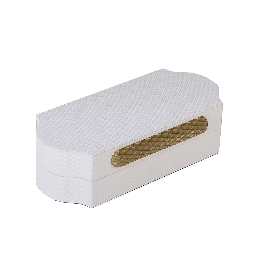 Light Cream Leather Box With Metal Detail - Small CZ-B-B-0217