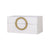 White Leather Box With Round Metal Detail - Small CZ-B-B-0221