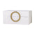 White Leather Box With Round Metal Detail - Large CZ-B-B-0222