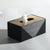 Black Resin Tissue Box Cover With Gold Metal Top CZ-B-B-0412