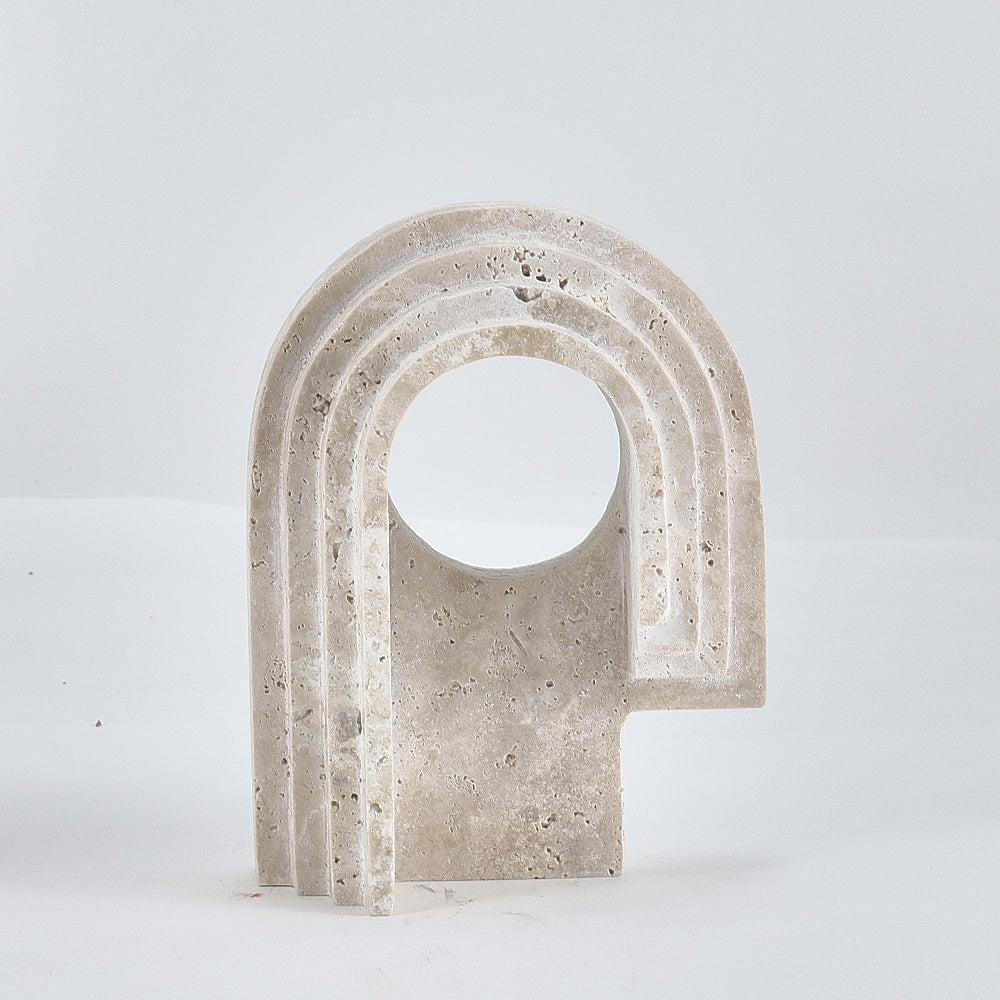 Beige Stone Abstract Sculpture - Small CZ-S-B-0020