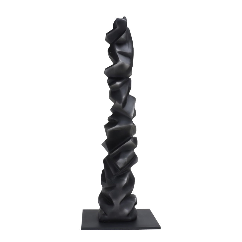 Black Resin & Iron Abstract Sculpture CZ-S-B-0144