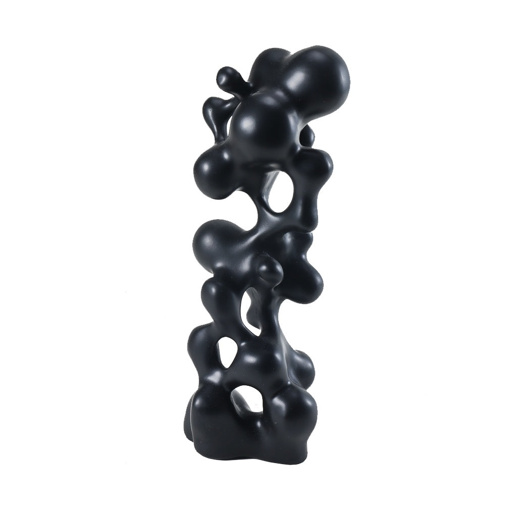 Black Resin Abstract Sculpture CZ-S-B-0219
