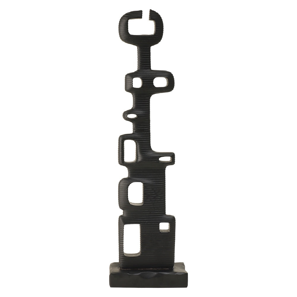 Black Resin Abstract Sculpture - Large CZ-S-B-0328