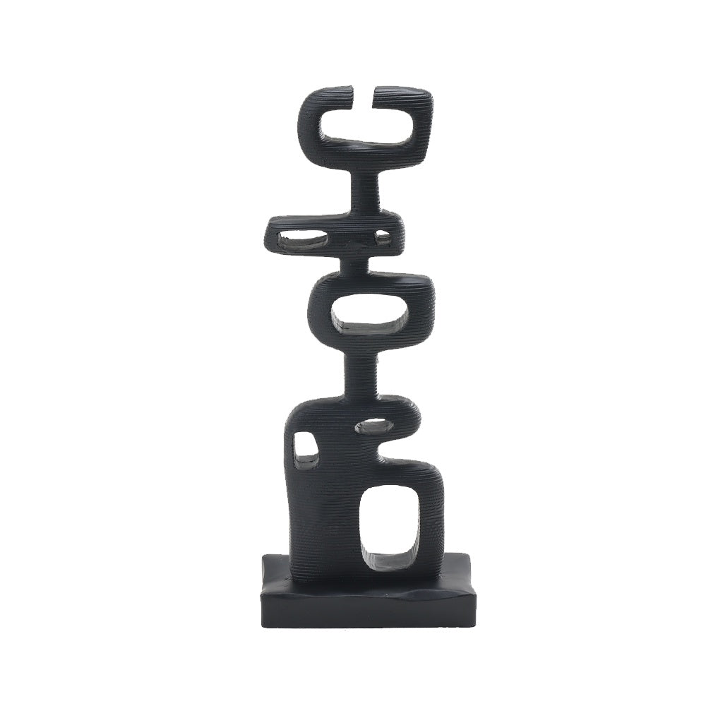Black Resin Abstract Sculpture - Medium CZ-S-B-0329