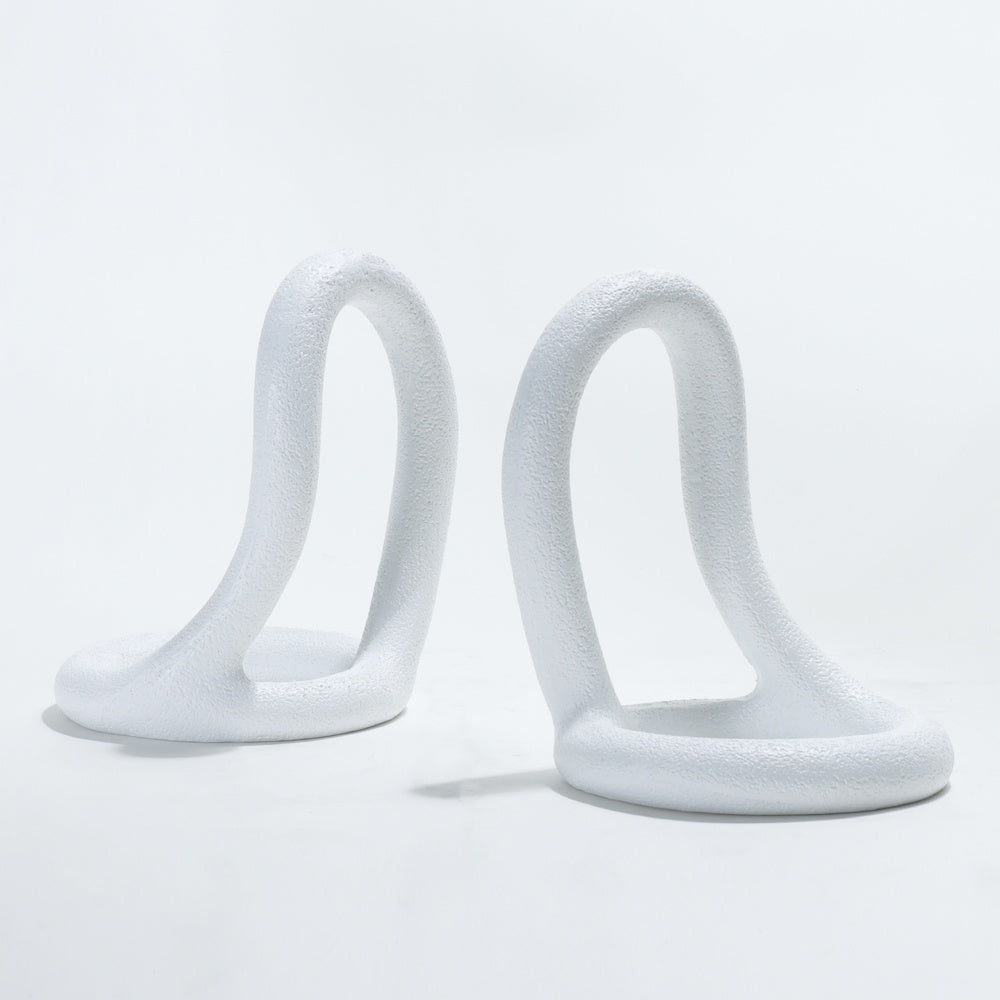 White Resin Bookends (Set Of 2) CZ-S-B-0434