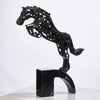 Black Metal & Marble Horse Sculpture CZ-S-C-0145