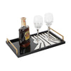 Black & White Piano Lacquer Tray With Handles CZ-T-B-0590