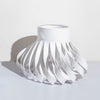 Small Leather & Glass Vase - White CZ-V-A-0070