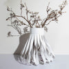 Large Leather & Glass Vase - White CZ-V-A-0071