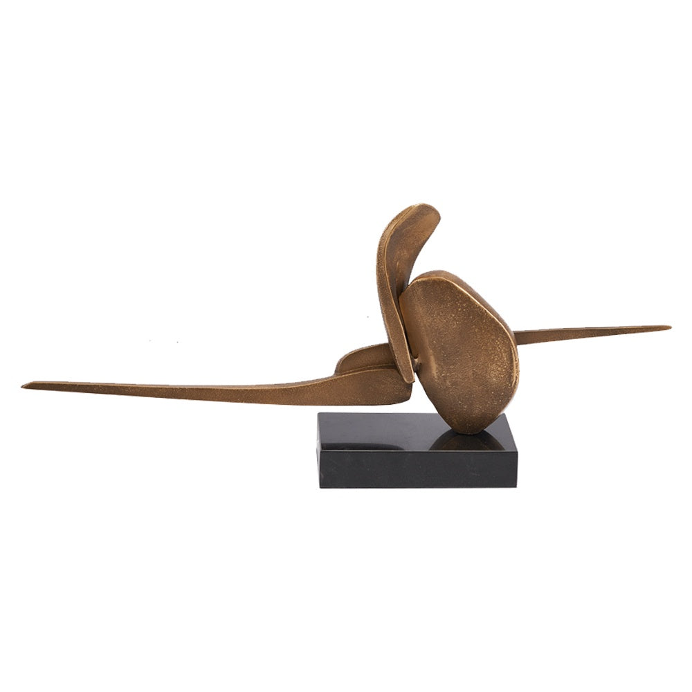 Metal Abstract Sculpture with Marble Base CZ0004