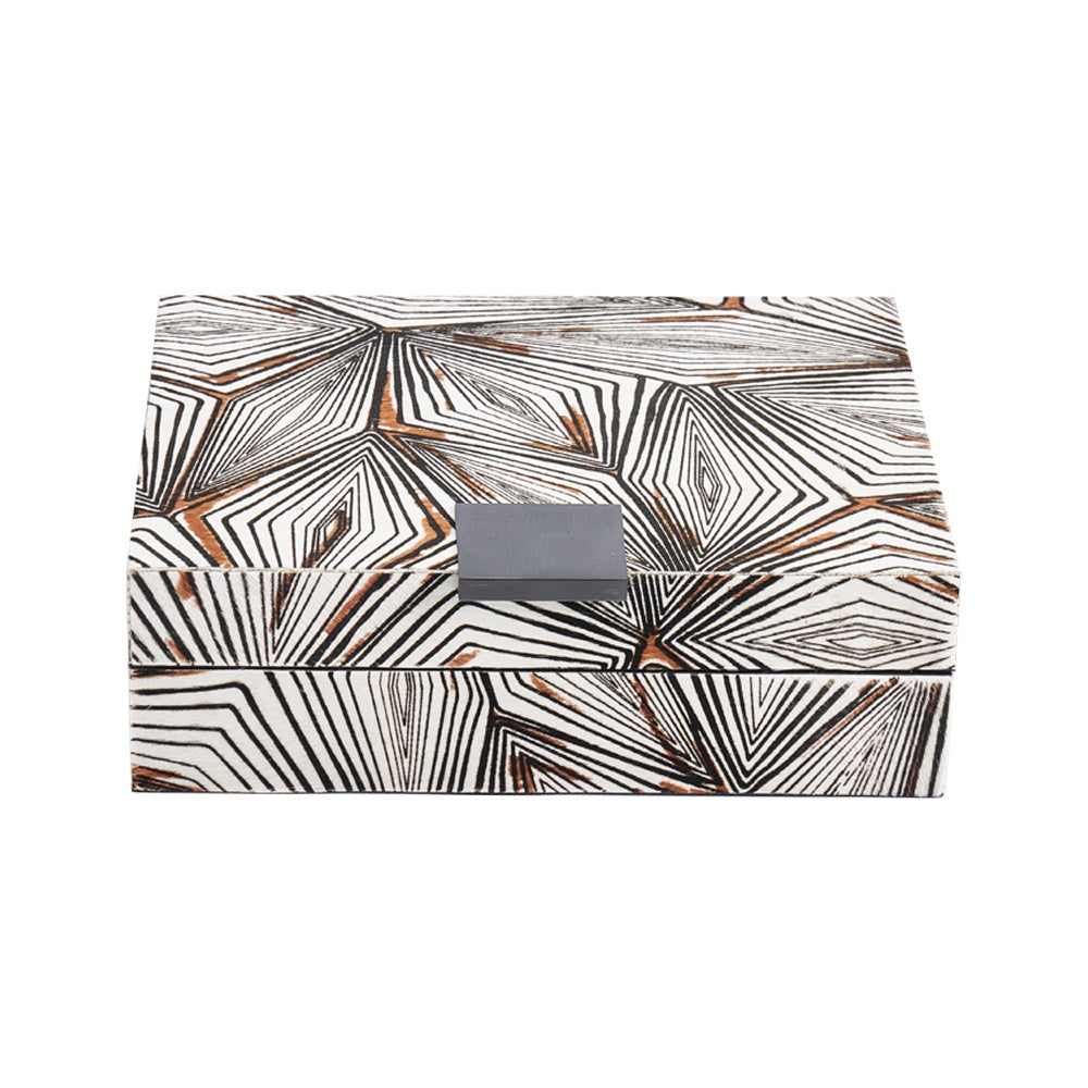 Grey Hair-on-Hide Decorative Box - Large CZ0009L