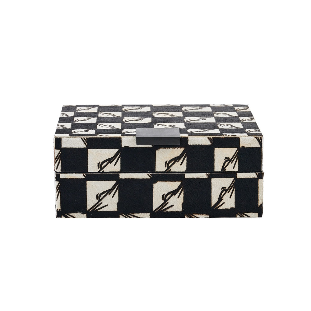 Black & White Hair-on-Hide Decorative Box - Small CZ0010S