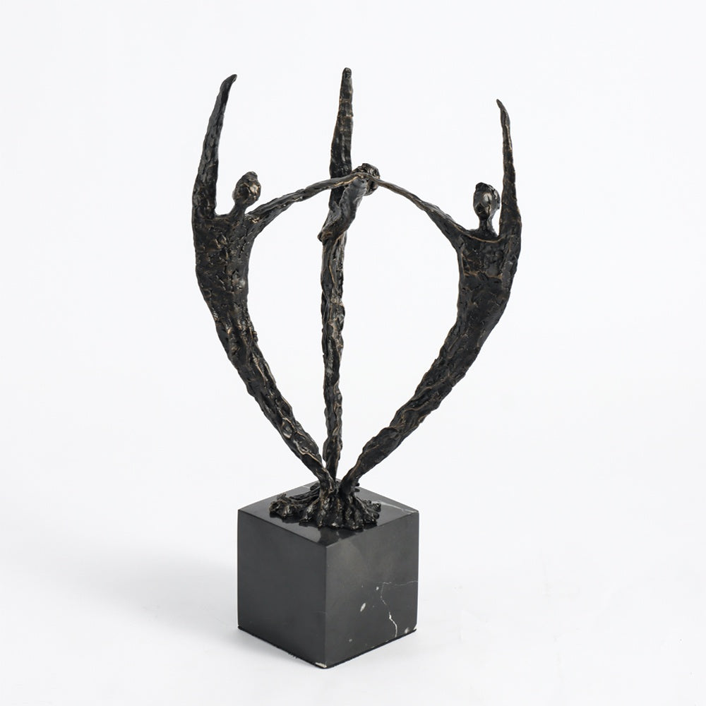 Dark Bronze Metal Figurative Sculpture with Marble Base CZ0011A