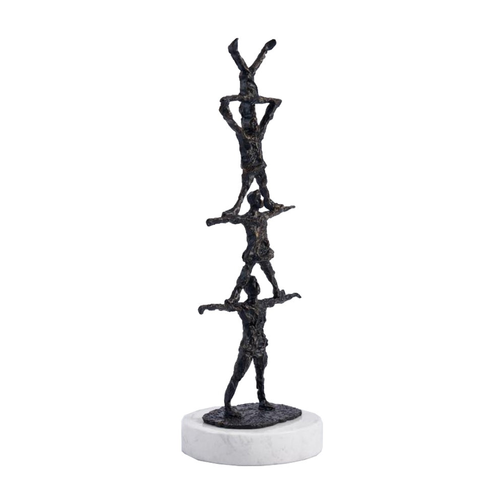 Dark Bronze Metal Figurative Sculpture with Marble Base CZ0015A