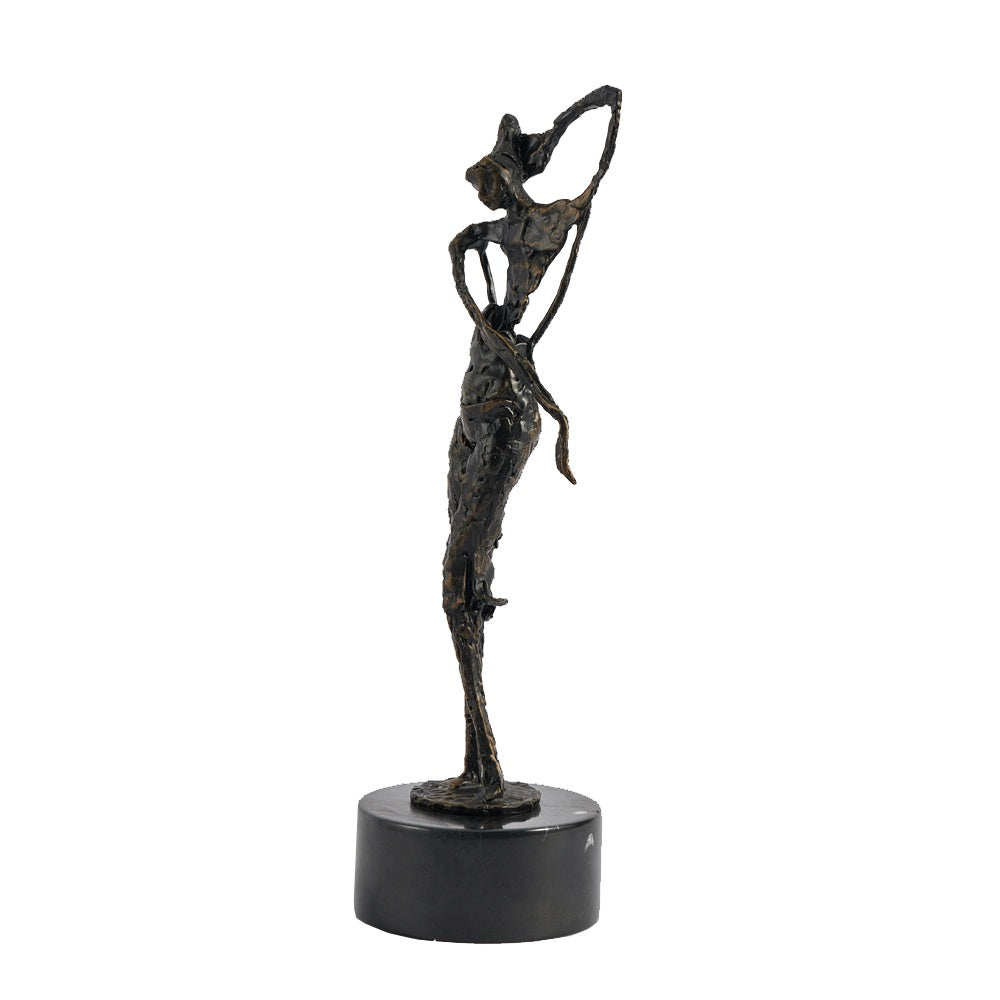 Dark Bronze Abstract Figurative Sculpture with Marble Base CZ0021