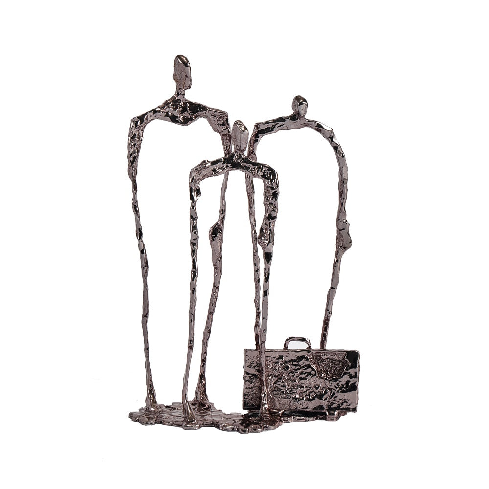 Gunmetal Silver Abstract Figurative Sculpture CZ0023C