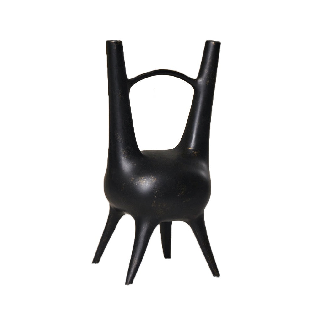 Black Resin Abstract Vase CZ0027