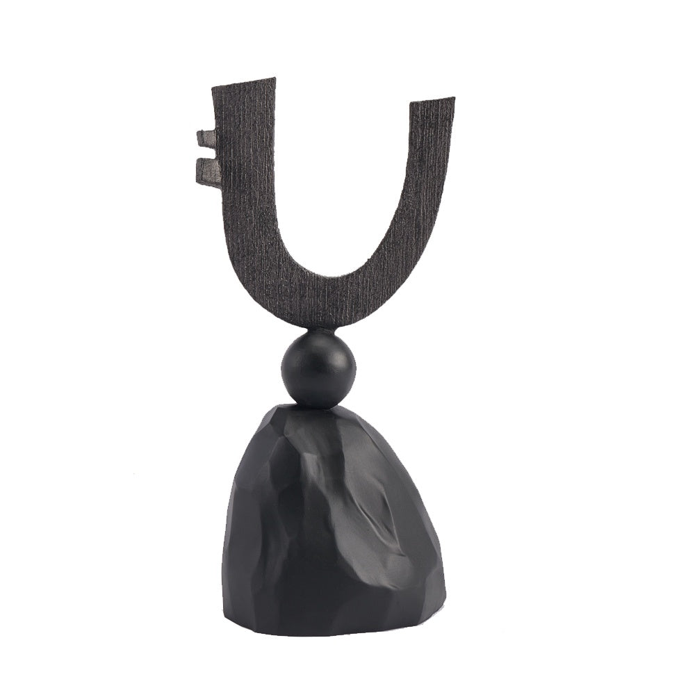 Black Resin Abstract Sculpture CZ0030