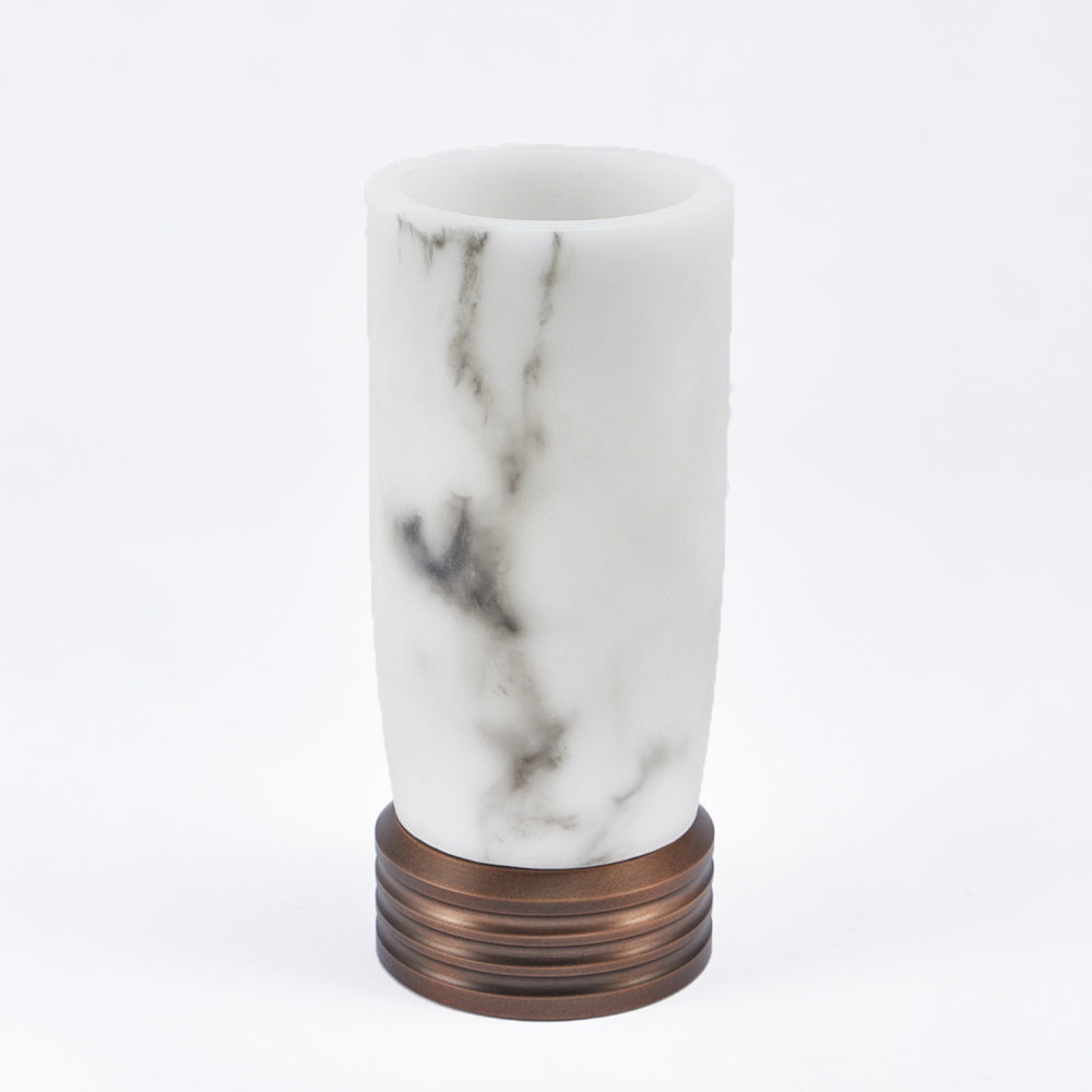 White Resin Vase with Metal Base - Large CZ0031L
