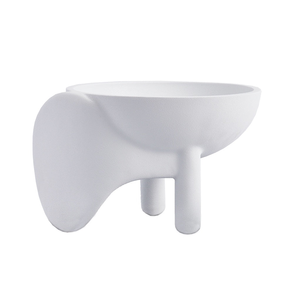 White Resin Decorative Footed Bowl - Large CZ0046