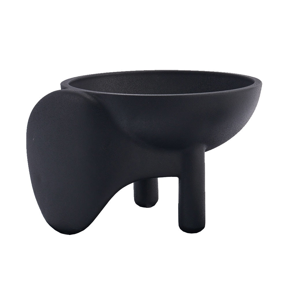 Black Resin Decorative Footed Bowl - Large CZ0048