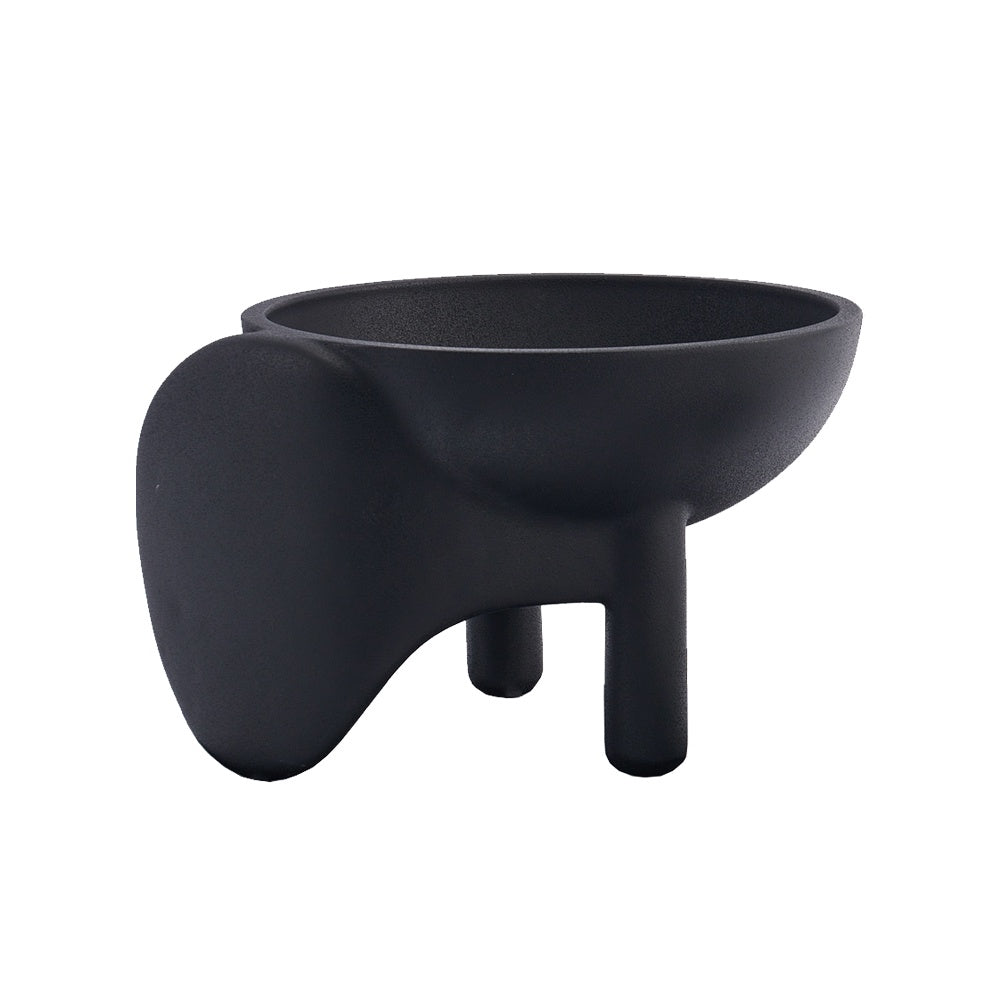 Black Resin Decorative Footed Bowl - Small CZ0049