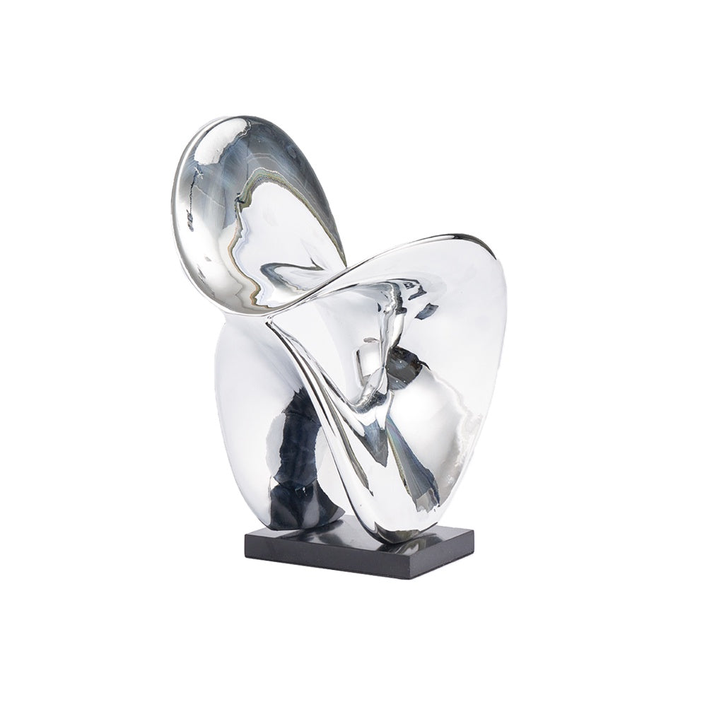 Chrome Colored Resin Abstract Sculpture with Marble Base - Medium CZ0050S