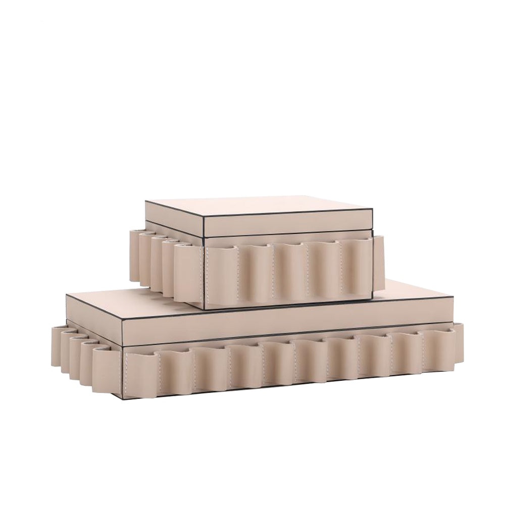 Beige PU Leather Decorative Box - Large CZ3001AL