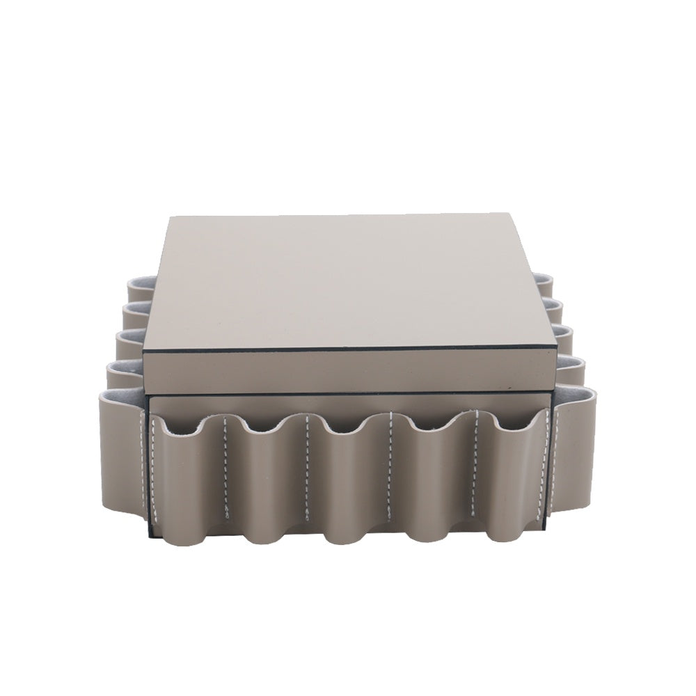 Dark Taupe PU Leather Decorative Box - Small CZ3001BS