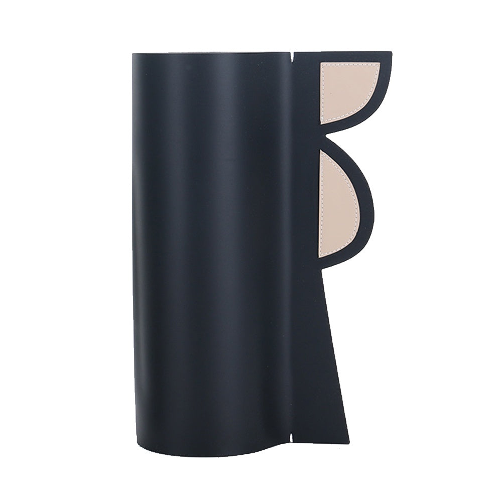 Black PU Leather & Glass  Vase - Large CZ3006BL