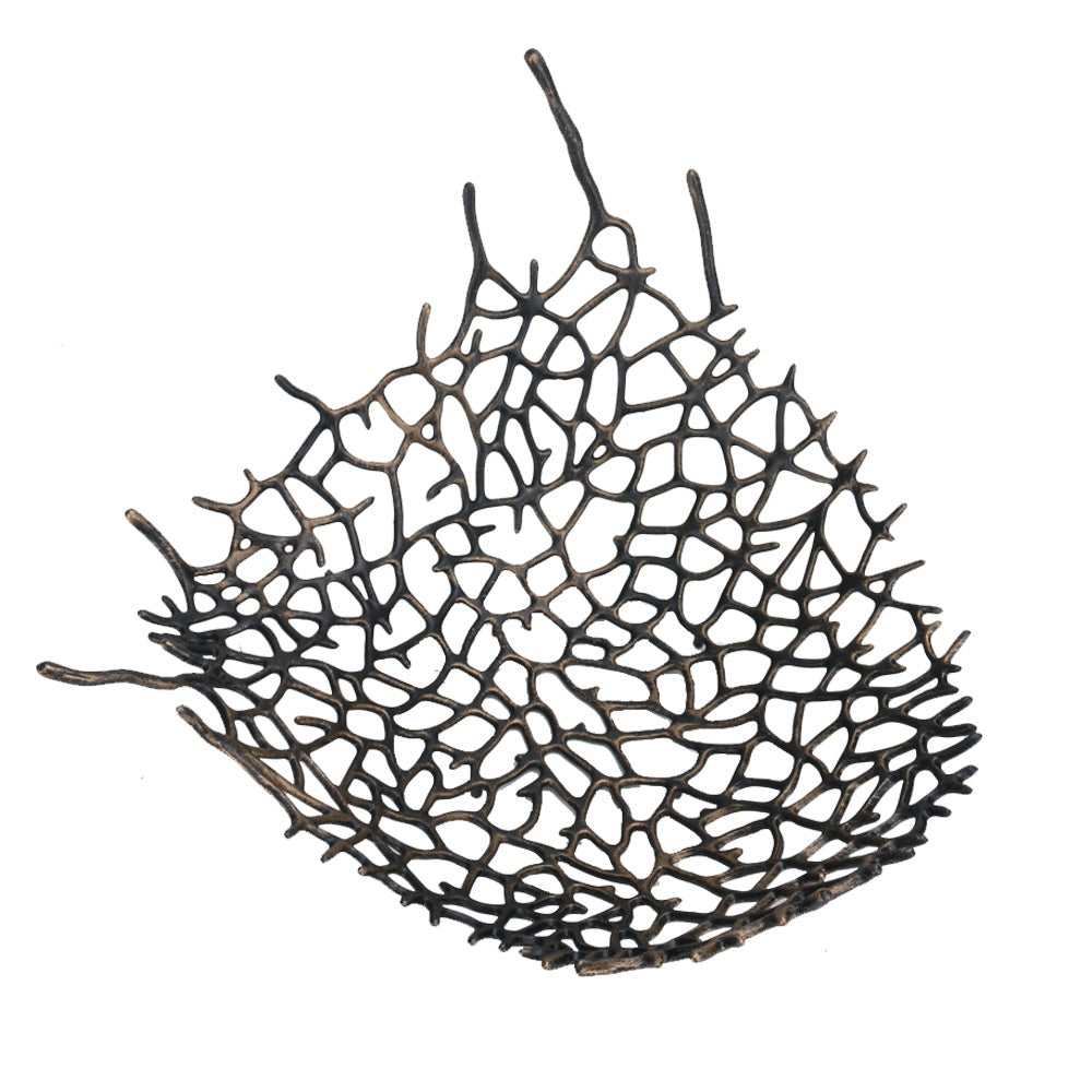 Dark Bronze Metal Leaf Decorative Tray CZ3011AL