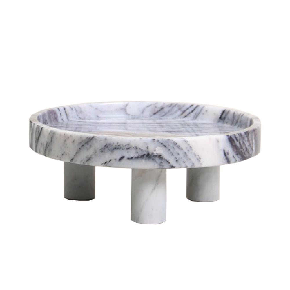 Grey Marble Footed Tray - Small CZ3013AS