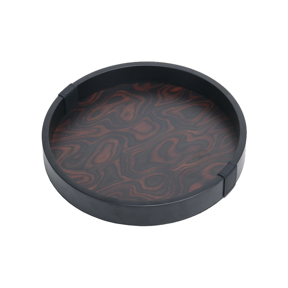 Matte Lacquer Round Tray - Dark CZ3044