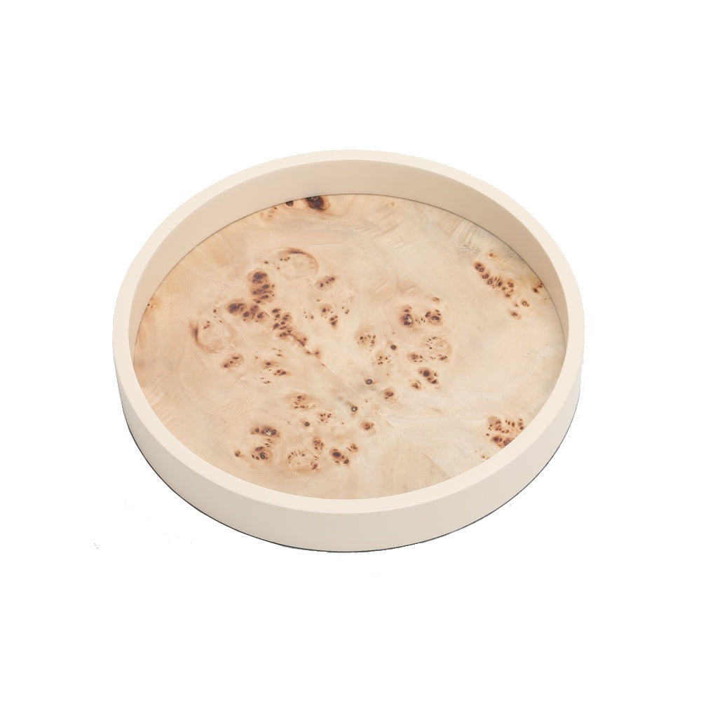 Matte Lacquer Round Tray - Light CZ3045